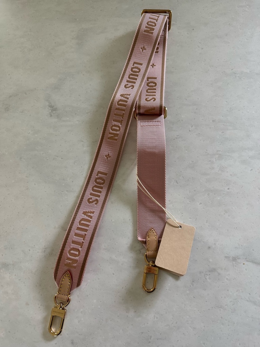 Louis Vuitton Pink Logo Jacquard Strap with Gold Hardware - Picture 6 of 7